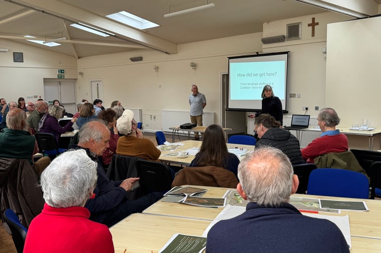 During the consultation event into the 750 homes plan for Crediton.  AQ 6873

