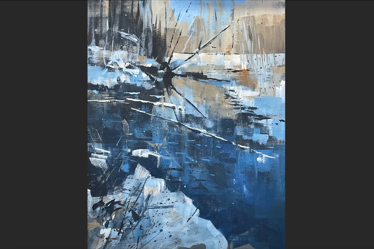 A snowy view of the River Otter by Phil Creek.
