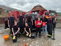 Crediton firefighters car wash raised £733.09 for charity
