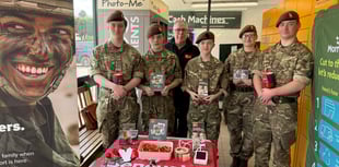 Cadets helped raise £491 for ABF at Crediton Morrisons
