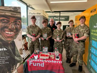 Cadets helped raise £491 for ABF at Crediton Morrisons
