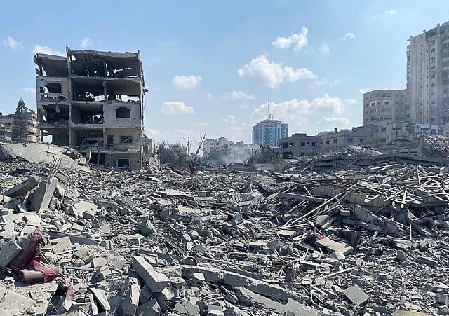 Damage in Gaza Strip, October 2023. Picture: Palestinian News Agency