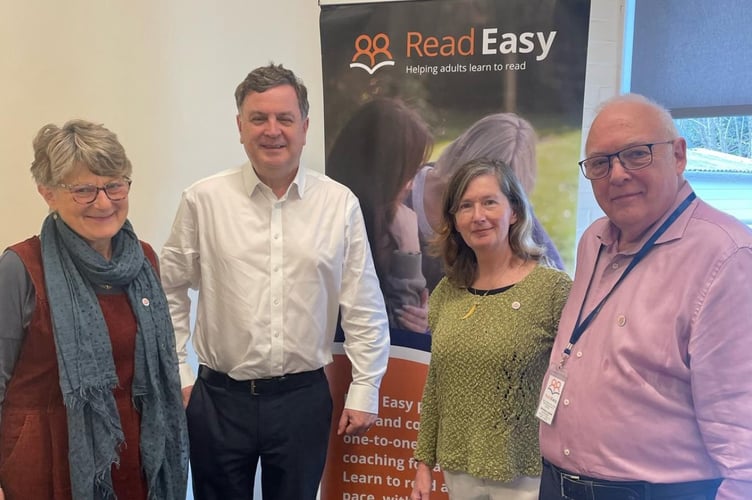 From left to right: Frances Girling, Co-ordinator, Mel Stride MP, Adrienne Bonwick Team Leader, and Richard Clear, Networker.
