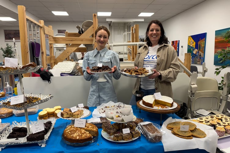 Antonia Nixon and Natalie Heywood ran the cake stall at the Bake Sale.  AQ 7887
