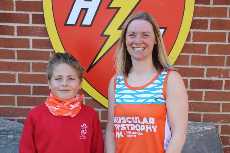 Leo Hargreaves and the Assistant Head at Hayward’s Primary School, Mrs Clare Bedford.
