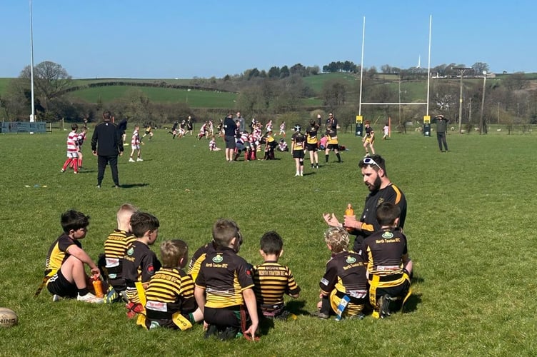 North Tawton RFC Under 8s at their final session of the season.
