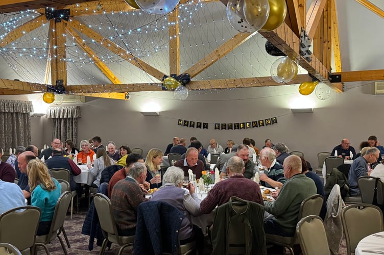 Some of those who gathered for Sylvie’s retirement at the Waie Inn, Zeal Monachorum. AQ 7542