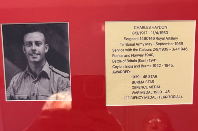 Mr Charlie Haydon and details of his military service.
