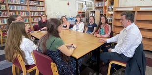 MP Stride talks to Crediton sixth-formers