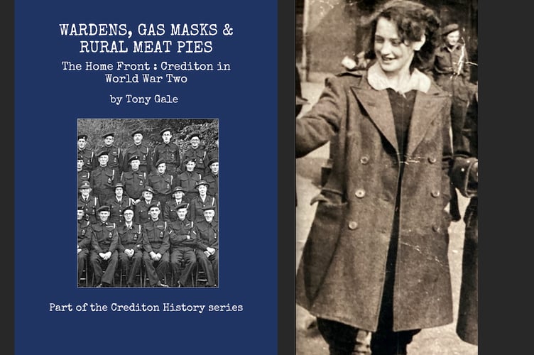 Left, ‘Wardens, Gas Masks and Rural Meat Pies’ is on sale at the museum and right, Madge Bloomer, one of many ‘Land Girls’ who worked on local farms.
