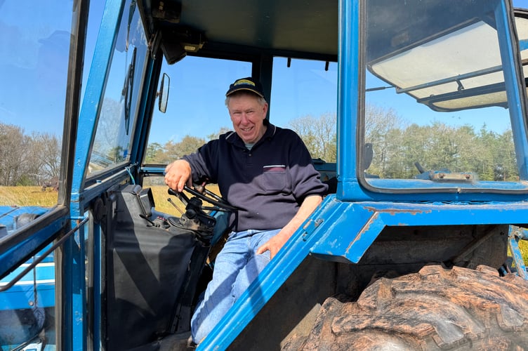 Martyn Smale of Cheriton Fizpaine enjoyed ploughing at the Mid Devon Tractor Engine and Machinery Group Working Day.  AQ 8042
