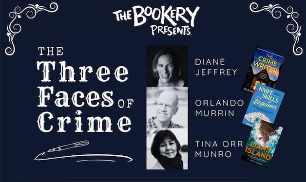 The Three Faces of Crime will be held at The Bookery on April 24.
