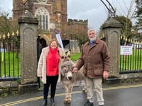 Donkey led procession on Palm Sunday
