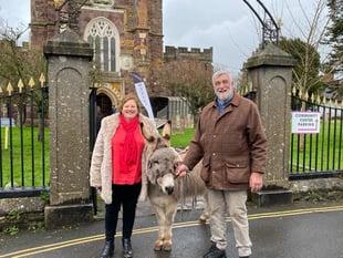 Donkey led procession on Palm Sunday
