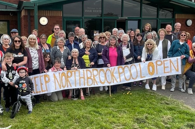 Protesters gather at Exeter's Isca Centre