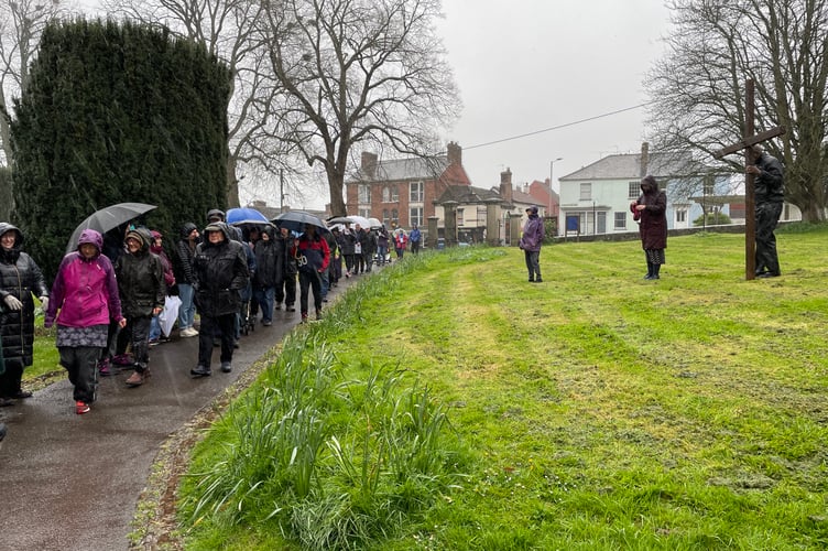 Procession arriving at Crediton Parish Church