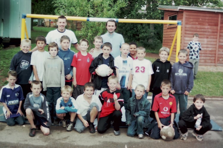 Exeter City players Chris Todd and Alex Jeannin ran a penalty shoot-out at Landscore Summer Festival in July 2004. DSC01309