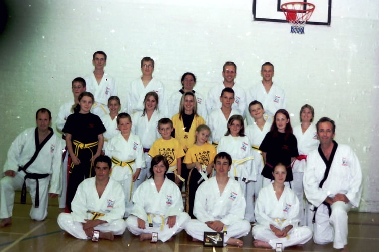 Members of Becky Brooks' Taekwondo group at Lords Meadow Leisure Centre in August 2004. DSC01992