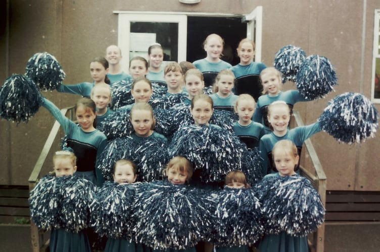 Crediton's Bluebell Majorettes gave demonstrations at Landscore Summer Festival in July 2004. DSC01302