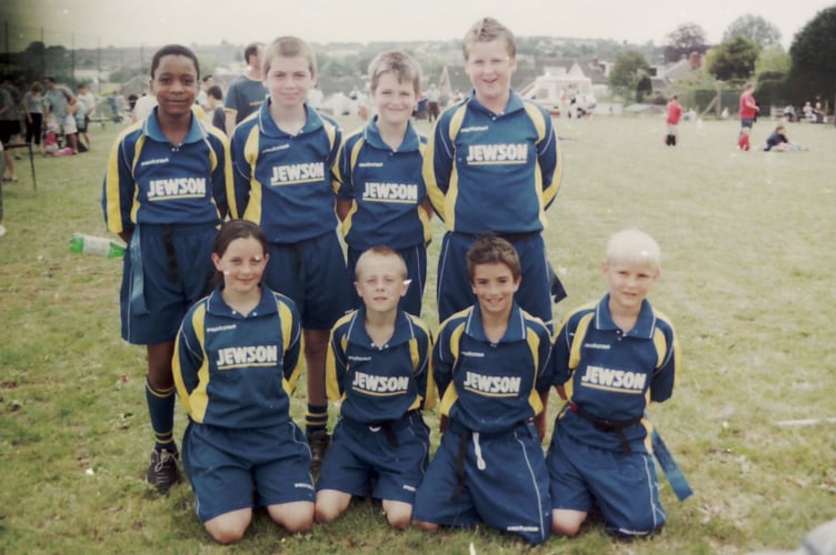 Hayward's School tag rugby team at a fun day held at Crediton Rugby Club in July 2004. DSC01555