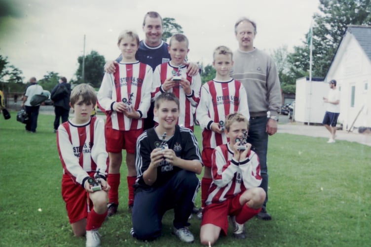 Bow Eagles football team were runners-up at Newton St Cyres football tournament in July 2004. DSC01400