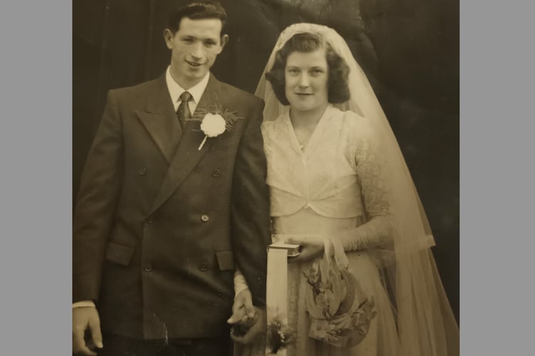Cyril and June on their wedding day in 1955.