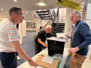 First ballot box arrived at Phoenix House, Tiverton at 10.09pm
