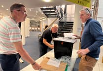 First ballot box arrived at Phoenix House, Tiverton at 10.09pm