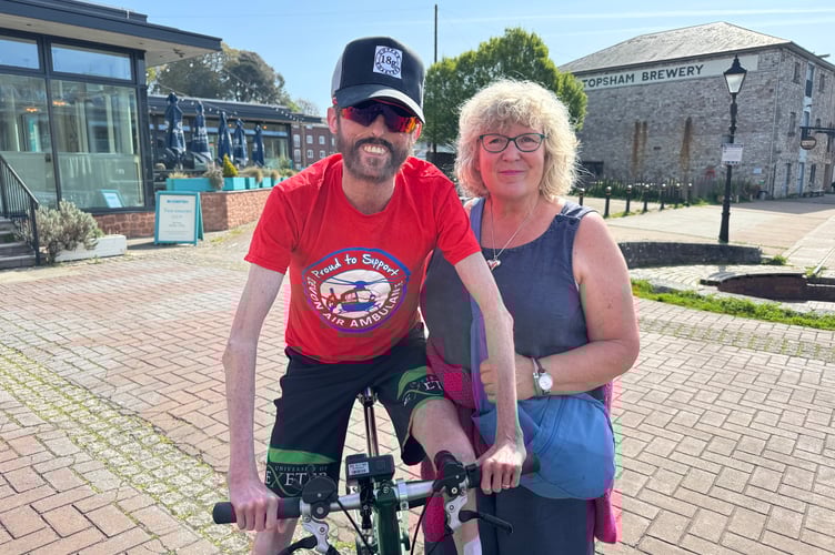 Tom and his mother before he began his charity cycle ride.  AQ 9461
