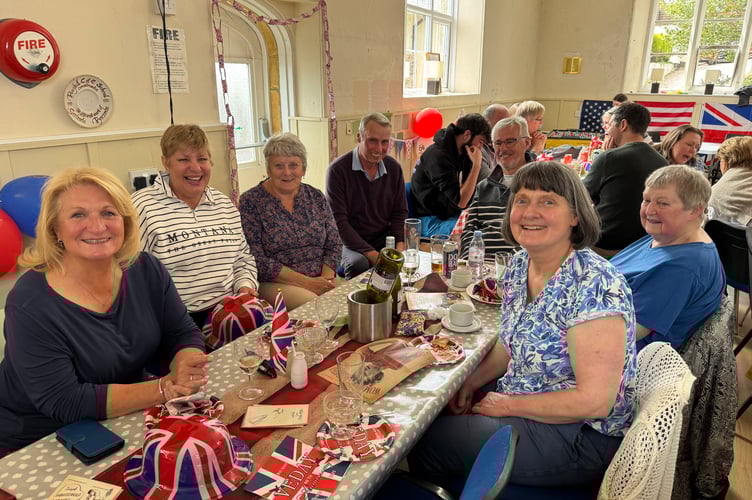 Great fun was had at the VE Day 80 Bring and Share Street Party at Poughill. AQ 0549