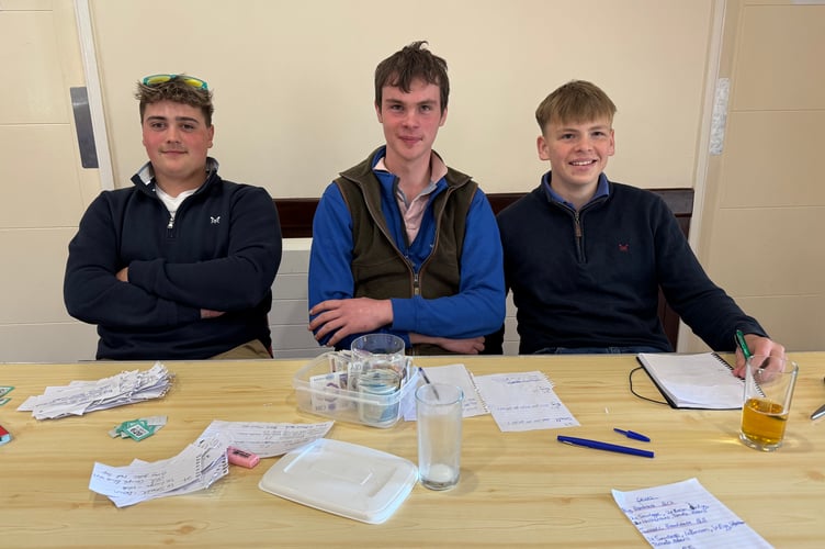 Young farmers who booked people in for their breakfast. AQ 9490