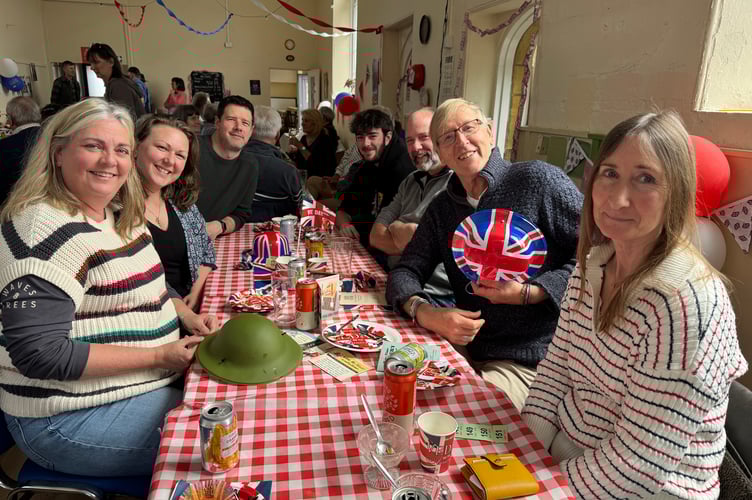 Local residents who enjoyed the VE Day 80 Party at Poughill.  AQ 0554
