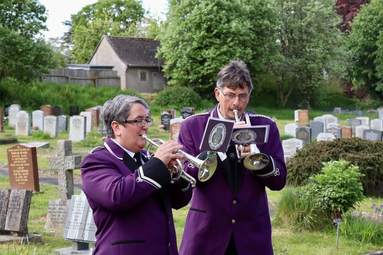 Okehampton Excelsior Silver Band members playing Last Post