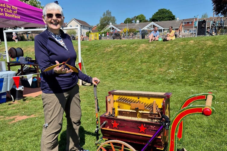 Picnic-goer Heather Sansom enjoyed Promenade Promotions' barrel piano