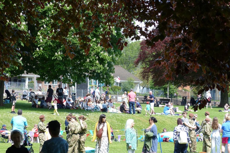 Crowds in Newcombes Meadow