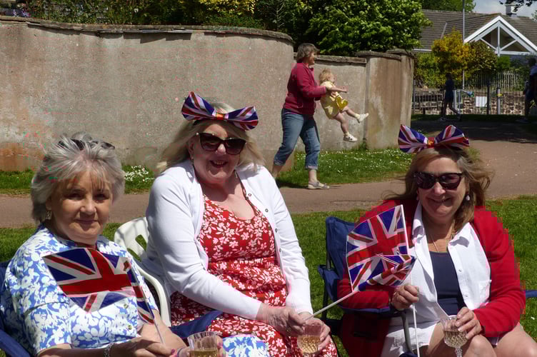 Patriotic picnic-goers