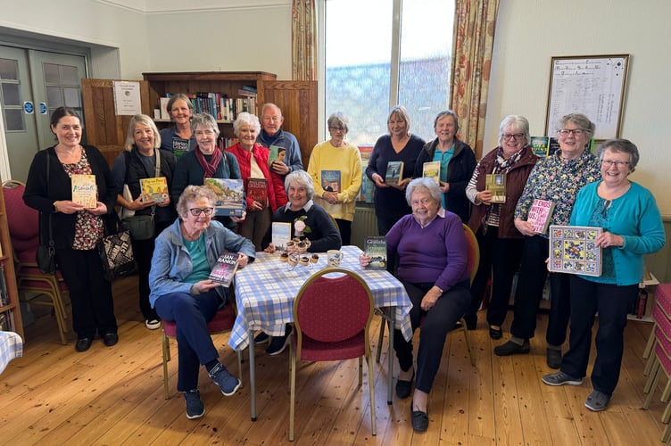 Some of the users at the Morchard Bishop Book Swap.  AQ 7837
