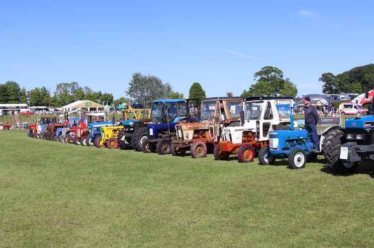 Parade of vintage tractors