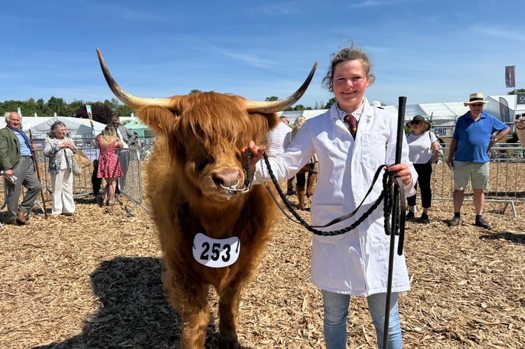 Milly Bradley, from Witheridge, exhibited one of her Highland cattle at the County Show. AQ 1600