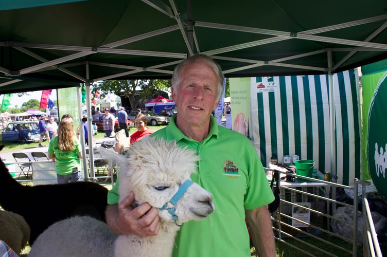Stuart Woolley of Woolley Animals with alpaca