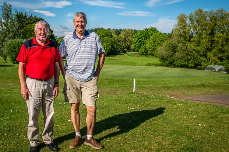Martin Garside and MJ Piper, winners of the Seniors Open at Downes Crediton.
