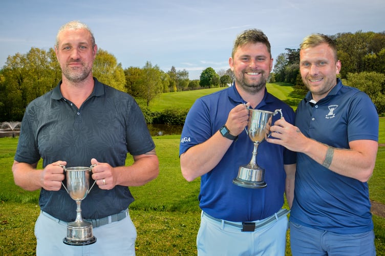Scratch and Handicap winners of the Mid Devon Greensomes Event.