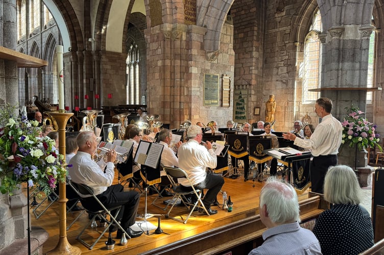 Crediton Town Band during a performance during the Spring Concert. AQ 2175