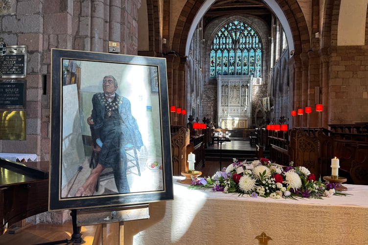 A portrait of the late Frank Letch was displayed for his Memorial Service.  AQ 1992
