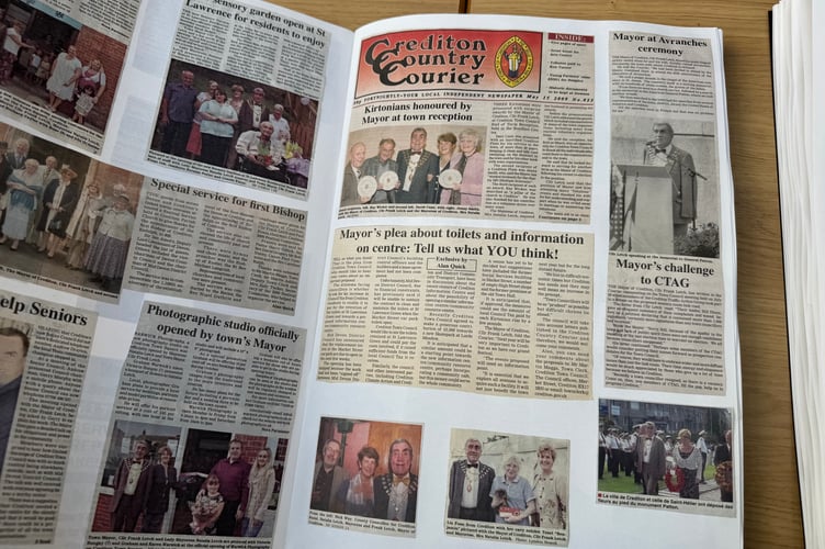 Scrapbooks about Frank’s life could be viewed after the service. AQ 1999