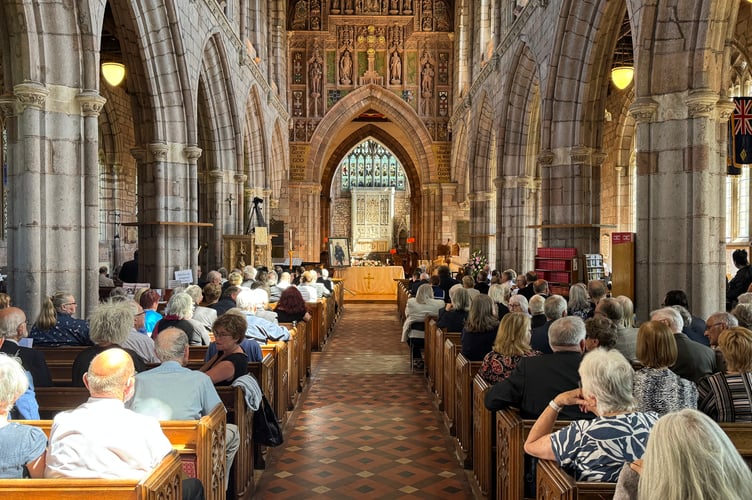 Crediton Parish Church was full for Frank Letch’s Memorial Service. AQ 1972