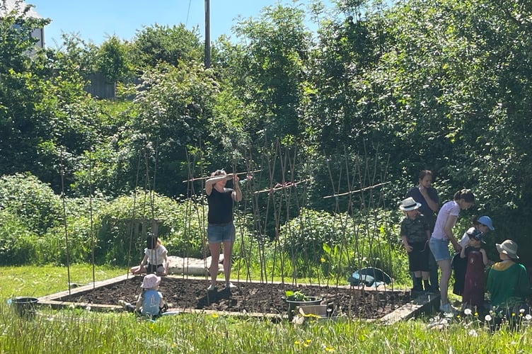 Volunteers in action at Cheriton Fitzpaine’s annual School Force Day.
