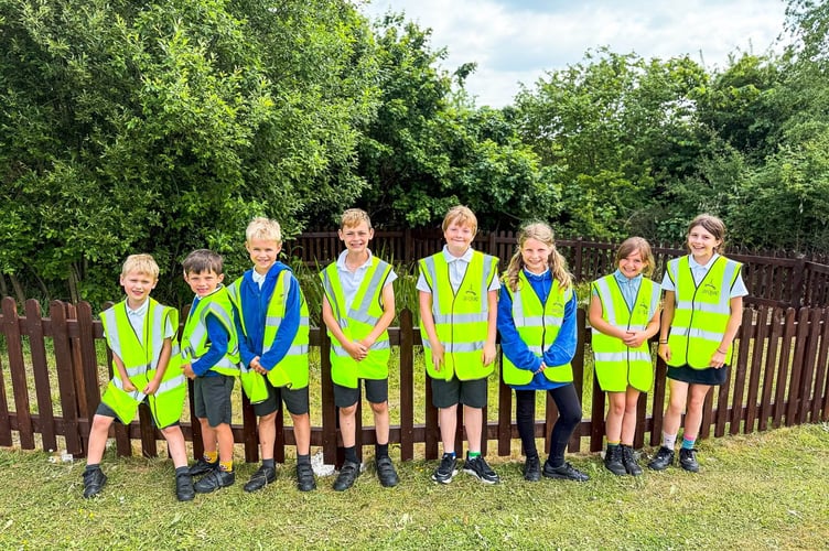Some of the young volunteers who helped at Cheriton Fitzpaine’s annual School Force Day.
