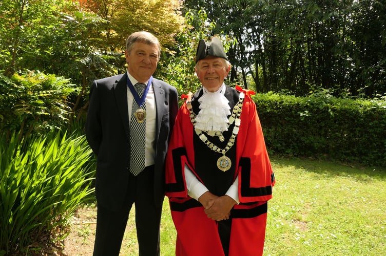 Cllr Chris Edmonds, new deputy mayor, left, with Cllr Paul Vachon, new mayor of West Devon.
