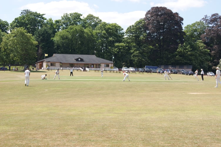 Cricket underway at Sandford Cricket Club.
